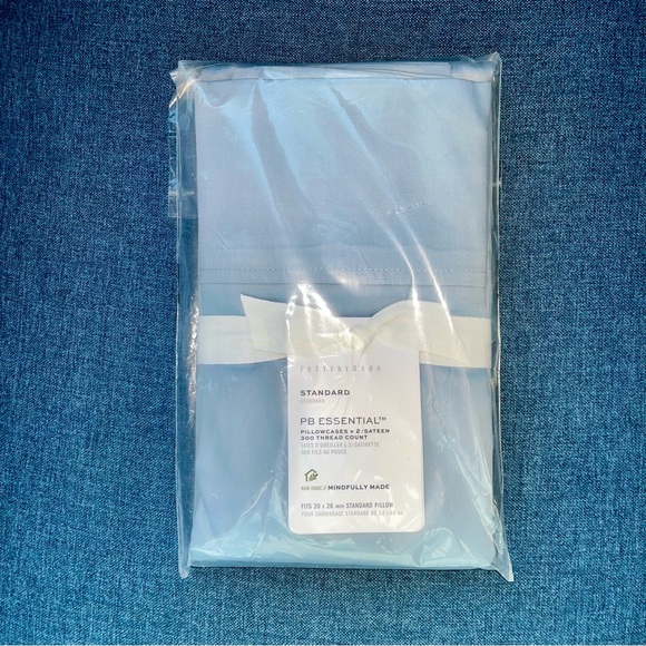 Pottery Barn Other - Pottery Barn Light Blue Standard Size Pillowcase Set